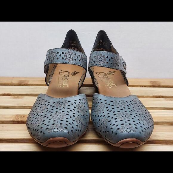 Rieker Womens | Blue | Leather MirJam Mary Jane Shoes Size 8.5 (39) - Picture 5 of 11